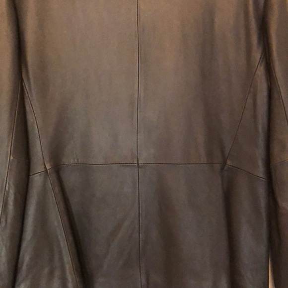 Sz L Chocolate Brown Leather Jacket - Picture 7 of 10